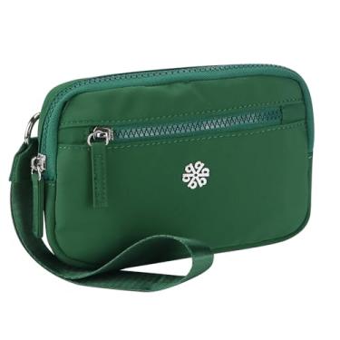 Imagem de questAll Carteira feminina leve, impermeável, de nylon, RFID, bolsa de viagem multifuncional, design prático 9103, Verde