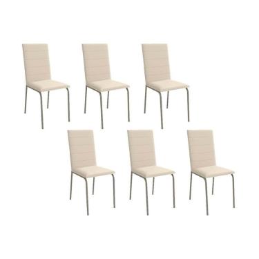Imagem de Cadeira De Cozinha Amsterdã C091 Kit 6 Un Niquel Nude 16