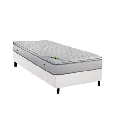 Imagem de Cama Box Solteiro: Colchão Molas Ensacadas Luckspuma Masterpocket Luck Spring + Base White(88X188)
