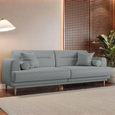 Imagem de Sofá 4 Lugares 220cm Linho 2343 Lisboa Cinza