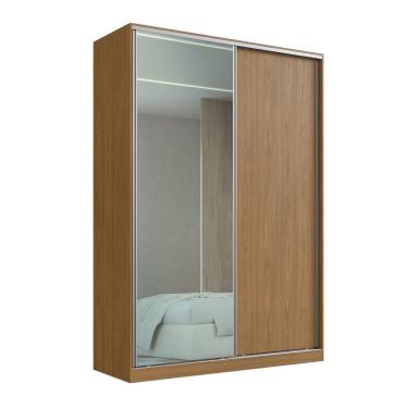 Imagem de Guarda-roupa Solteiro com Espelho 2 Portas de Correr Rc2002 freijo marrom