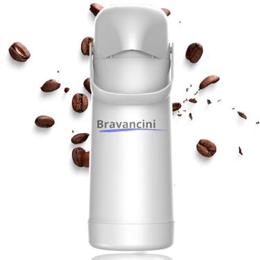 Imagem de Garrafa Térmica Mágic Pump Branca 1L Café Bomba Pressão 12h Quentes 24h Frio Água Chá Casa Escritório Consultorio