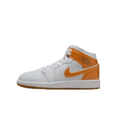 Imagem de Nike Tênis infantil Air Jordan 1 Mid SE, Cinza futebol/laranja - verde pinho, 18