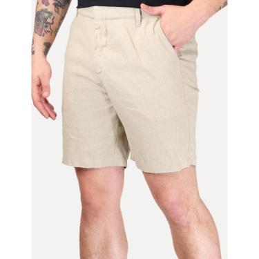 Imagem de Bermuda Calvin Klein Jeans Masculina Chino Cadarço CK Issue Cáqui Mescla-Masculino