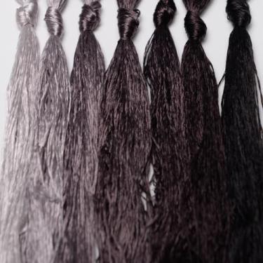 Imagem de RUSHIGUAN 100% pura natureza amoreira fio de seda acessório de joias flores artificiais ponto cruz bordado fio diy kits de costura 7 cores gradientes 22 m cada (14)