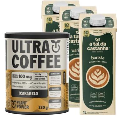 Imagem de Ultracoffee Caramelo Plant Power 220g e Bebida Barista A Tal da Castanha 3x 1L
