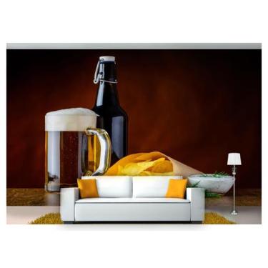 Imagem de Papel De Parede Cerveja Garrafa Caneca 3D Al110 - Você Decora