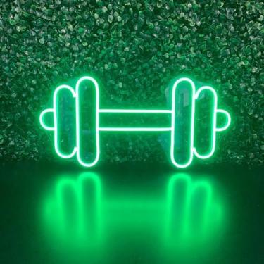 Imagem de Placa Luminária Painel Neon Led - Peso Academia 20x40cm A Escolher (Rosa)
