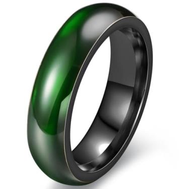 Imagem de Aliança de casamento de jade de imitação de resina acrílica verde de aço inoxidável de 6 mm, Metal, Zircônia cúbica