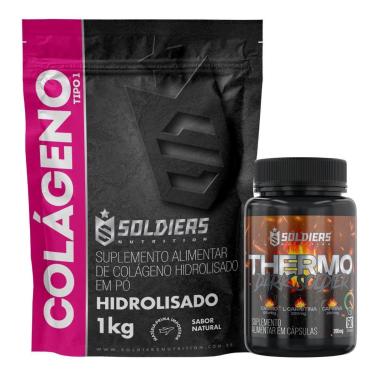 Imagem de Kit: Termogênico Dark Soldier - 100% Importado - Soldiers Nutrition + Colágeno 1kg-Unissex