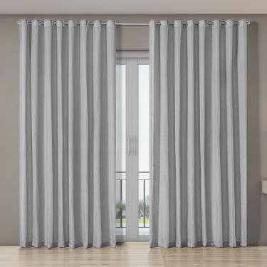 Imagem de Cortina Voil Gaze de Linho 5,60m x 2,70m 100% Poliéster - Cinza