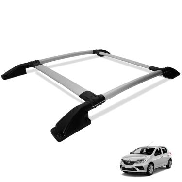 Imagem de Rack de Teto Bagageiro Sandero 2015 a 2024 Tubolar Prata
