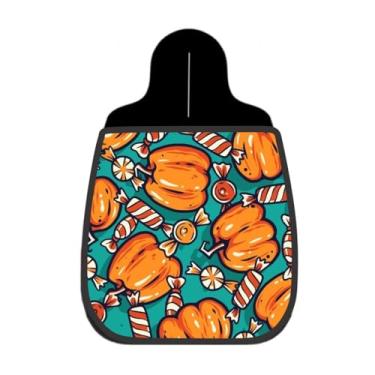 Imagem de Lixeira De Carro Organizador Lixinhocar Abóboras Doces Fundo Turquesa