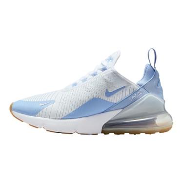 Imagem de Nike Tênis feminino Air Max 270 (branco/azul/marrom claro/alumínio), Branco/Alumínio-Azul, 35
