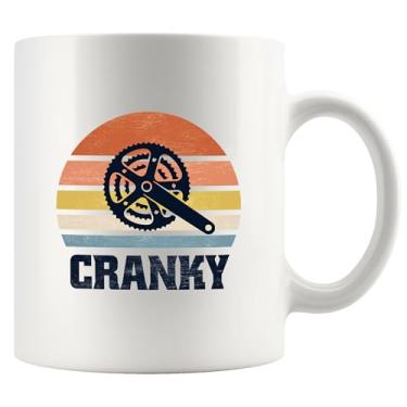 Imagem de Cranky Vintage Bicycle Cyclist Gifts Cycling Gifts For Men Bike Lovers For Dad Husband Boyfriend Brother Son From Wife Mom Girlfriend Sister Ceramic Mug 325 ml Branco