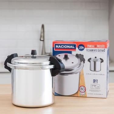 Imagem de Panela de Pressão 20 Litros Profissional Alumínio Reforçado – Fechamento Externo, 2 Válvulas de Segurança, Cozimento Rápido, Alta Capacidade, Ideal para Restaurantes, Marmitaria e Cozinha Industrial