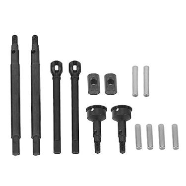 Imagem de CUOFYUNL Eixo de acionamento RC dianteiro traseiro aço preto conjunto de eixo de acionamento de substituição para carro crawler 1/18 RC