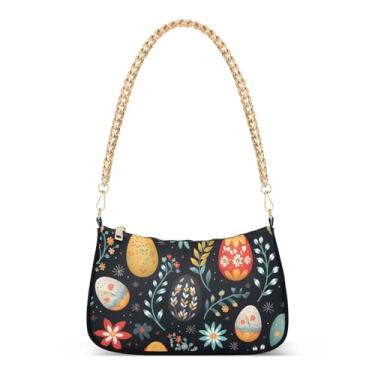 Imagem de CEBUGI Bolsas transversais para mulheres, bolsa de ombro para ovos de Páscoa, bolsa clutch estilosa com alça de corrente