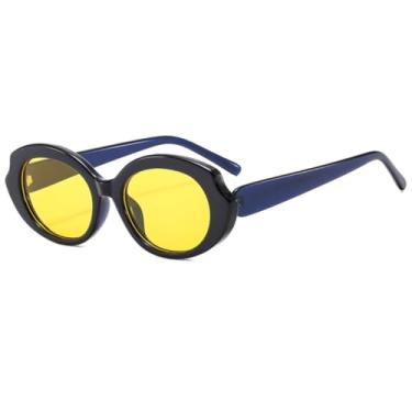 Imagem de HCHES Óculos de Sol Retrô Oval Feminino Masculino UV400 Luxo (4)