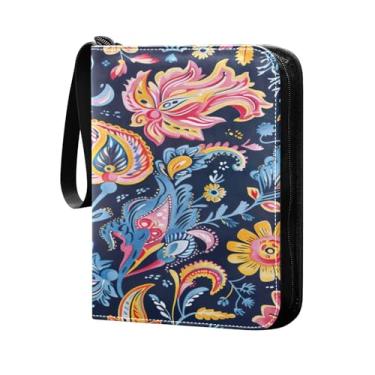 Imagem de Wassud 4 bolsos com estampa floral para fichário de cartões colecionáveis comporta 400 cartões padrão, álbum TCG CCG MTG, presentes para colecionadores, meninos e meninas