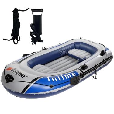 Imagem de Bote Barco Inflavel Intime 4 Pessoas Inflador Remo Reforçardo Pesca Passeio Praia Iate Lancha Jetski Mar