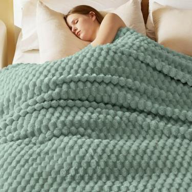 Imagem de Cobija Bedsure King Size 350GSM Súper Suave y Acogedora en Verde Salvi