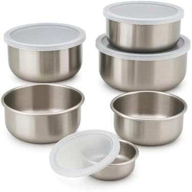 Imagem de Potes de cozinha para armazenar alimentos frescos, hermeticos e inox, resistente