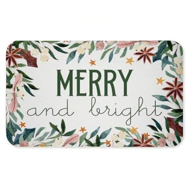 Imagem de Merry And Bright Tapete de piso antifadiga floral sazonal, ergonômico acolchoado para cozinha e tapete de pé com suporte antiderrapante, tapete de conforto ecológico, design por Kim Allen, 76 cm x 45
