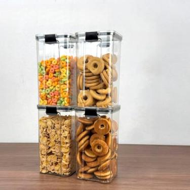 Imagem de Monte Seu Kit de Potes Herméticos para Mantimentos – Potes Organizadores de Cozinha para Despensa e Armário (4 Potes - 1,6 Litros)