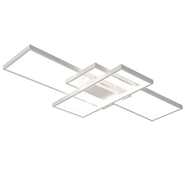 Imagem de Luminária de teto LED para sala de estar com 3 anéis, 90W, 7200LM, luz branca 6000K, cúpula em acrílico, controle remoto. Luminária moderna e elegante para sala de jantar, quarto e cozinha.