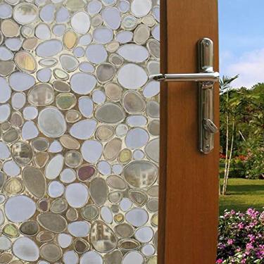 Imagem de Mingzhe Aderência Fosca para Janela, Filme Protetor Solar de Eletricidade Estática para Isolamento Térmico e Privacidade, Adequado para Superfícies de Vidro Lisas, Fácil de Instalar e (Seixos 3D)