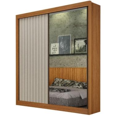 Imagem de Guarda Roupa Ripado Cinamomo Off White 2 Portas 3 Gavetas Leifer Móveis
