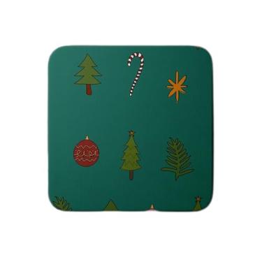 Imagem de Ladrilho Decorativo de Cerâmica Natalino Estampa Árvores e Canas-de-Açúcar