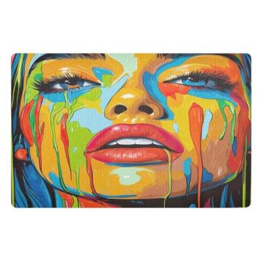 Imagem de Joisal Tapete colorido para uso ao ar livre para porta traseira, tapete pequeno, decoração de varanda