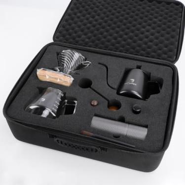Imagem de ICoffee Kit Completo para Café Pour Over 8 Peças: Moedor MC120G, Conjunto V01, Chaleira 600ml Cinza, Borrifador, Agulha de Madeira e Filtros