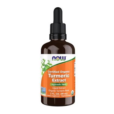 Imagem de NOW Foods Suplementos, extrato de açafrão orgânico certificado, erva ayurvédica, extrato líquido, raiz de açafrão orgânico 60 ml