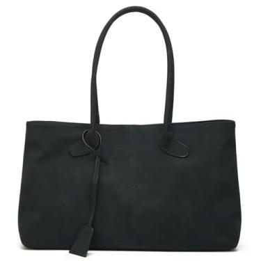 Imagem de Bolsa feminina de camurça para inverno outono bolsa tiracolo moderna bolsa Hobo bolsa casual retrô Puese 2025, C Preto, One Size, C-xx-a102-c preta