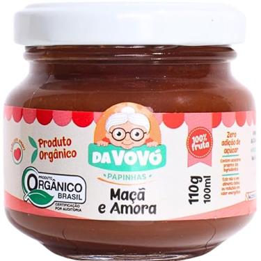 Imagem de Da Vovó, Papinha infantil de Frutas, 100% Fruta, Orgânica, Sabor Maça e Amora, 100ml