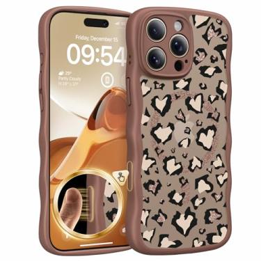 Imagem de TAURI Capa magnética para iPhone 16 Pro Max, design ondulado fofo [proteção total da câmera] [compatível com Magsafe] Capa fosca translúcida antiderrapante para iPhone 16 Pro Max para mulheres e