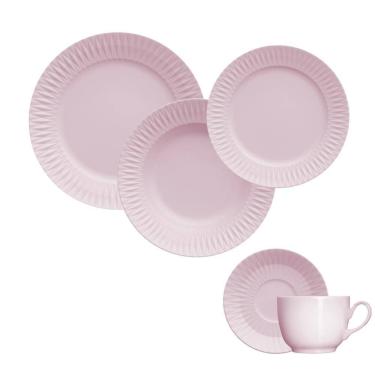 Imagem de Jogo Jantar Chá 30 Peças Diamante Rosa Germer Porcelanas