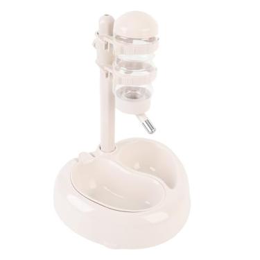 Imagem de Mingzhe Tigela Automática de Dispensador de água Em pé, Alimentador Animais Estimação Em Formato Coração Grande Capacidade para Cães e Gatos, Dispensador água Plástico (Bege)