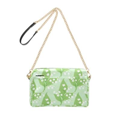 Imagem de Joitme Bolsa tiracolo feminina para celular May Bells bolsa de ombro de couro PU verde alça de corrente