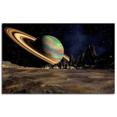 Imagem de Pôster de planeta impressão em tela paisagem arte de parede noturna para casa 1 painéis decorações sem moldura 91,4 cm x 50,8 cm