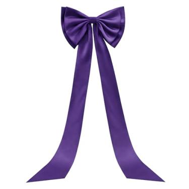 Imagem de Laço grande de cetim para pano de fundo, 150 x 38 cm, laço gigante, para decoração de parede de quarto temático, porta de casamento, noivado, despedida de solteira, chá de solteira, decoração de