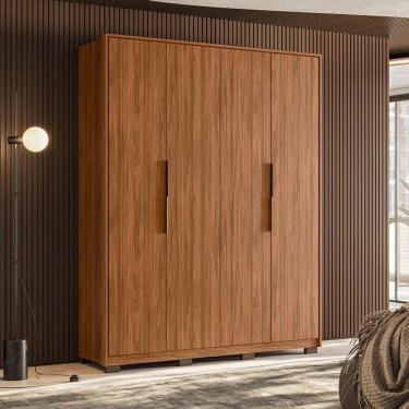 Imagem de Guarda Roupa Casal Attore Ambiente 4 Portas Nogueira Touch Com Pés Demóbile
