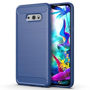 Imagem de Capa para LG G8X Capa,Material de fibra de carbono,Macio antiderrapante,anti-óleo,Proteção total de capa de telefone compatível com LG G8X-Blue
