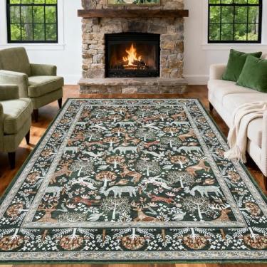 Imagem de WEZVIX Tapete de Natal 20 x 25 cm para sala de estar, tapetes de animais boho lavável, tapete grande antiderrapante macio para quarto, berçário, sala de jantar, fazenda, sala de jogos infantil