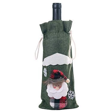 Imagem de Bolsa para Garrafa de Vinho Capa Papai Noel Boneco Neve Decorações Presente Suprimentos Ambiente Festival Jantar Festa Família Amigos Amante