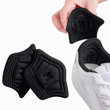 Imagem de Protetor de Calcanhar Adesivo, Ajustável, Gel Macio, 2 Pares, Antiderrapante, Proteção Contra Bolhas (1 par PRETO)