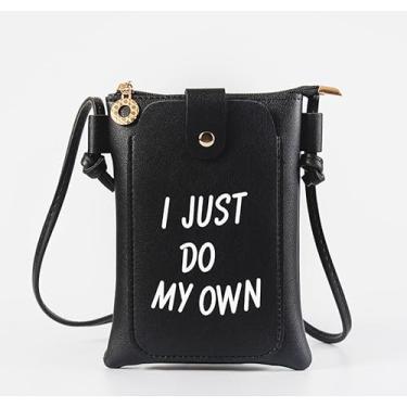 Imagem de Bolsa tiracolo estilo coreano feminina bolsa pequena de verão bolsa de ombro casual bolsa de moedas para telefone, Preto, Bolsas de mão